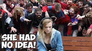 Surprising Strangers With 100 Zombies  Experiment [upl. by Xena546]