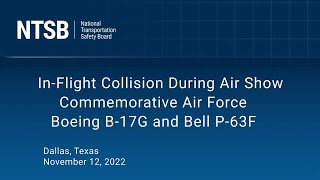 NTSB Animation  InFlight Collision During Air Show Accident Animation [upl. by Lamaaj]