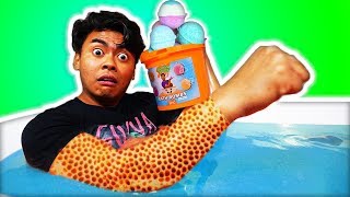 I Spent 24 Hours in 10000 Bath Bombs Challenge [upl. by Lorri395]