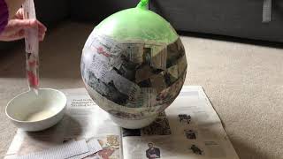 How to make a paper mache papiermâché globe  Earth Day craft [upl. by Ahsiekam]