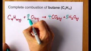 Complete Combustion of Butane C4H10 Balanced Equation [upl. by Glialentn]