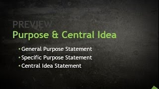 Speech Purpose amp Central Idea [upl. by Beniamino]