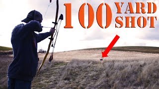 100 Yards Long Range shooting PRIMITIVE recurve bow [upl. by Llecrad]