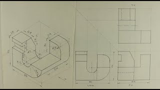 Orthographic projection  Engineering drawing  Technical drawing [upl. by Roane]