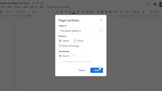 Section Breaks and Page Numbers  Google Docs [upl. by Rebeka]