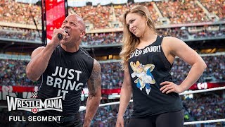 FULL SEGMENT  The Rock and Ronda Rousey confront The Authority WrestleMania 31 WWE Network [upl. by Faso856]