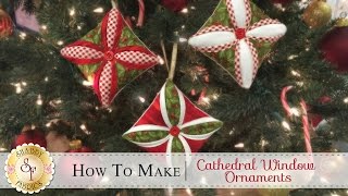 How to Make a Cathedral Window Ornament  a Shabby Fabrics Christmas Sewing Tutorial [upl. by Sekoorb219]