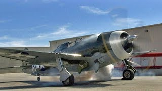 Restored WWII Republic P47 Thunderbolt quotRazorbackquot Fighter Flight Demo [upl. by Vogeley877]