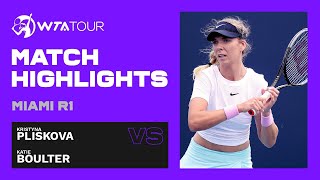 Kristyna Pliskova vs Katie Boulter  2021 Miami Round 1  WTA Match Highlights [upl. by Nerha]