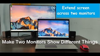 Extend the display  Make Two Monitors Show Different Things  Dual Monitor Setup [upl. by Omik]