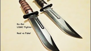 KaBar USMC knife Real vs Fake [upl. by Lough]