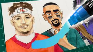 NFL QBs Drawn In WILD Art Styles 🏉🔥 [upl. by Mrots722]