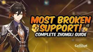 UPDATED ZHONGLI GUIDE BROKEN NEW SET  Best Artifacts Weapons Teams amp Showcase  Genshin Impact [upl. by Niwled]