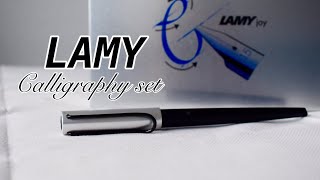 LAMY joy unboxing and review  LAMY calligraphy set  Stub nib fountain pen [upl. by Sasnett]