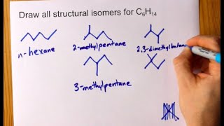 Draw all Structural Isomers of C6H14 hexane [upl. by Veats]