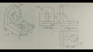 Orthographic projection  Technical drawing  Engineering drawing [upl. by Ellerey730]