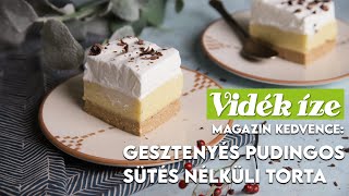 Gesztenyés pudingos torta sütés nélkül  Mindmegettehu [upl. by Sillig84]