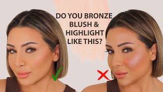 HOW TO APPLY BRONZER BLUSH AND HIGHLIGHT  NINA UBHI [upl. by Marchelle]