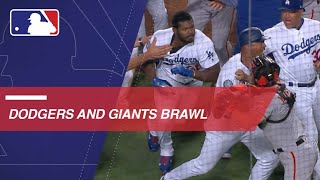 Benches clear after Yasiel Puig Nick Hundley get into confrontation [upl. by Aivartal]