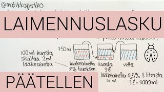 Lääkelaskutliuoslaskut Liuoksen laimentaminen pitoisuus 2  ➡️ 05   Matikkapirkko [upl. by Ivor62]