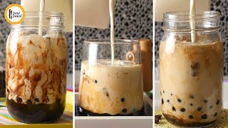 BubbleBoba Milk Tea 3 Ways from scratch Recipe By Food Fusion [upl. by Nylanna]