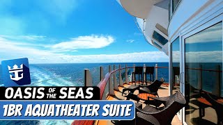 Oasis of the Seas  1BR Aqua Theater Suite Tour amp Review 4K  Royal Caribbean Cruise [upl. by Lesser897]