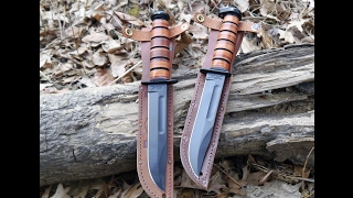 Compare KABAR 1217 USMC amp 1317 DOGS HEAD Knives [upl. by Rajiv165]