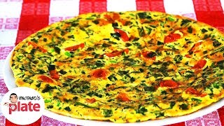 SPINACH FRITTATA RECIPE  How to make Frittata  Italian Omelette [upl. by Kurtzman]