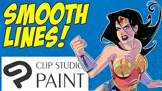 How to get SMOOTH LINES in CLIP STUDIO PAINT Stabilization tips and tutorial [upl. by Nahtad]