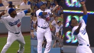 SFLAD Puig shows off arm bat legs and glove [upl. by Harihat881]