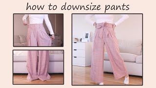 HOW TO ATLER OVERSIZED PANTS  Adjusting Waist amp Hem [upl. by Hy519]