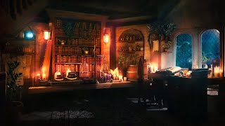 Apothecary Ambience  Potion Sounds and Soothing Rain Indoors [upl. by Buckden]