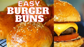 Easy Burger Buns in 45 minutes  Easiest Burgers from scratch [upl. by Keelby]