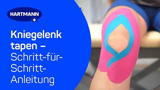 Kniegelenk tapen Anwendung DermaPlast® ACTIVE Kinesiologisches Tape [upl. by Schaeffer]