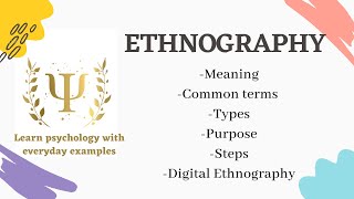 Ethnographic Research नृवंशविज्ञान अनुसंधान  Research Methodology [upl. by Enytsuj]