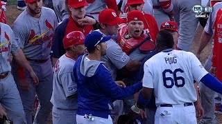 Puig plunked in 3rd benches clear [upl. by Vilhelmina72]