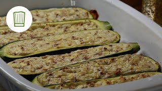 Gefüllte Zucchini  vegetarisch  Chefkochde [upl. by Philemol]