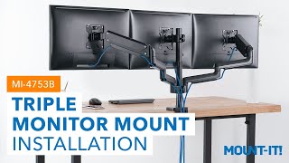 Triple Monitor Mount  MI4753B Installation [upl. by Irrak]