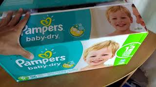 Pampers BabyDry diapers size 6 package opening [upl. by Titos271]