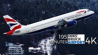 195 MIN Amazing Winter Plane Spotting at INN Innsbruck Airport Austria  4K [upl. by Alios]