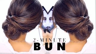 2Minute Elegant BUN Hairstyle ★ EASY Updo Hairstyles [upl. by Nesilla]