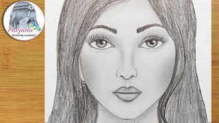 How to draw face for Beginners EASY WAY TO DRAW A GIRL FACE [upl. by Dolores]