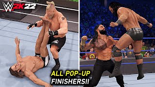 WWE 2K22 All Popup Finishers amp Moves [upl. by Ennahtebazile28]