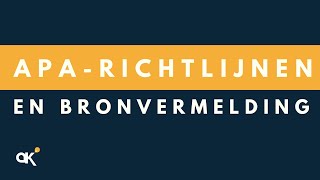 APA richtlijnen en bronvermelding [upl. by Verlie]